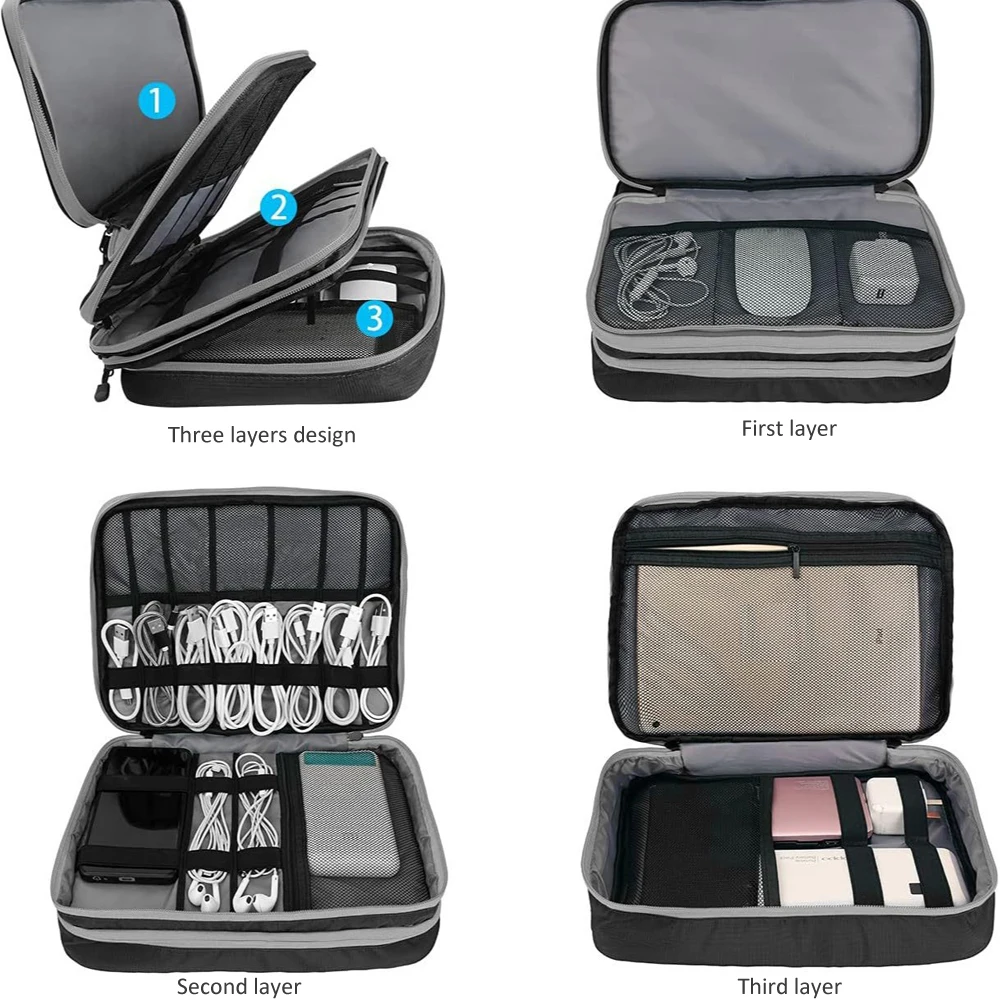 Cable Storage Bag Digital Electronic Organizer Pouch Portable USB Data Line Charger Plug Storage Bag Travel Cable Organizer Case