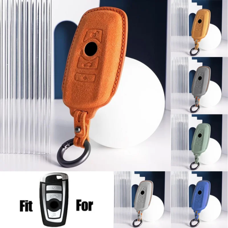 

A+ Suede Leather Car Key Fob Case Cover For BMW 2 3 4 5 6 7 X3 X4 M3 M4 F10 F20 F30