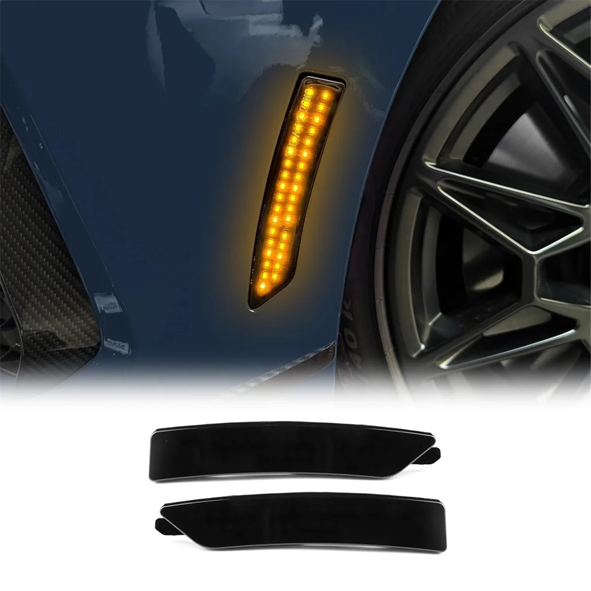 

НОВИНКА_Дымчатые линзы, боковые габаритные отражатели крыла для Ford, желтый свет
