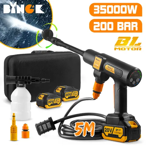 200Bar 브러시리스 무선 고압 세척기 건 자동차 정원 청소용 6-In-1 전기 분무기, Makita 18V 배터리에 적합
