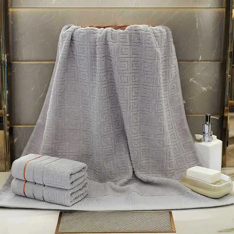 

3 Pack Cotton Towel Set Bathroom Terry Bath Towel For Adults Geometric Design Travel Sport Face Towels Hand Gym Washcloths