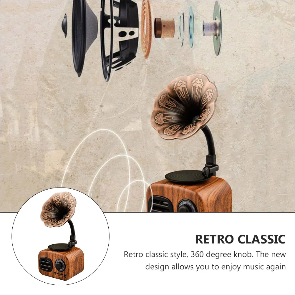 

1Pcs Bluetooth Speaker Retro Design Wireless Mini Bass Speaker HIFI Sound Quality with Rechargeable Battery