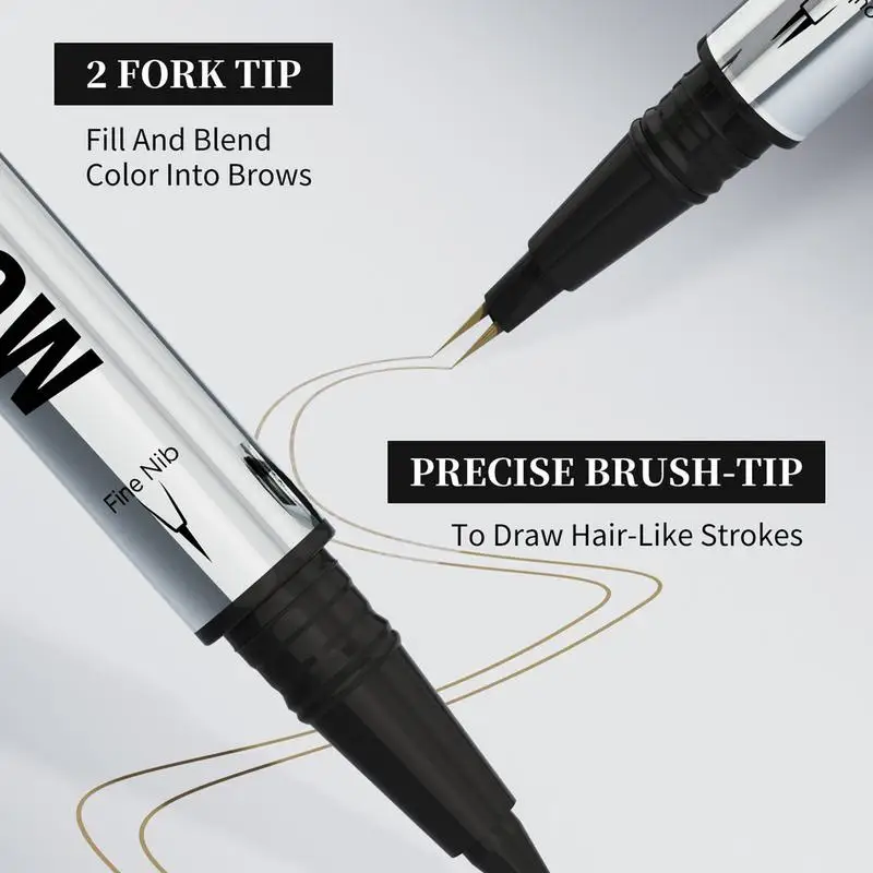 2-Ended Forked Tip Eyebrow Pencil Liquid Eye liner Smudge-Proof Ultra-fine Eyebrow Pencil Liquid Eyebrow Tattoo Pencil