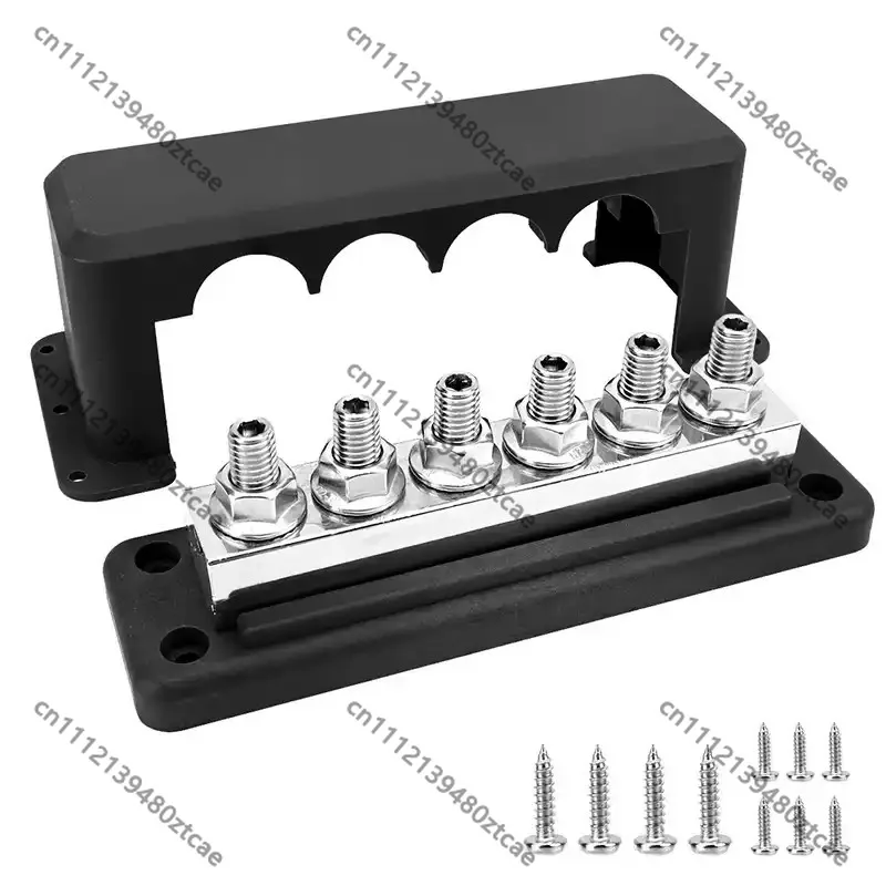 6 Position Negative Pole Busbar Terminal Block, Universal Wiring Part for Auto RV Yacht Boat Electrical System