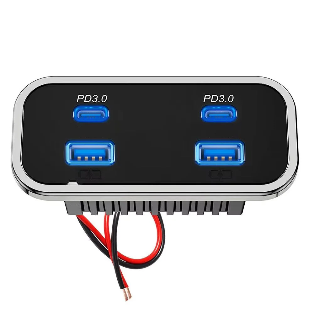 

12V 24V Charger 4-Port Charger Multi Port Car Charging Solution Easy Installation USB Outlet Heat Dissipation Design