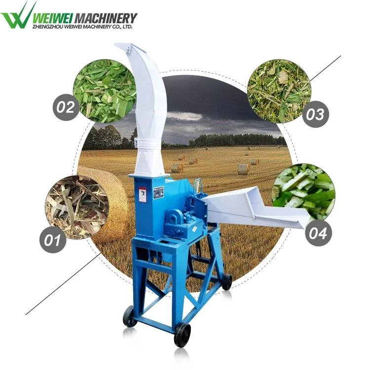 9ZP-3 Animal feed making silage machine chaff cutter crop rotary hay cutting chopper machine