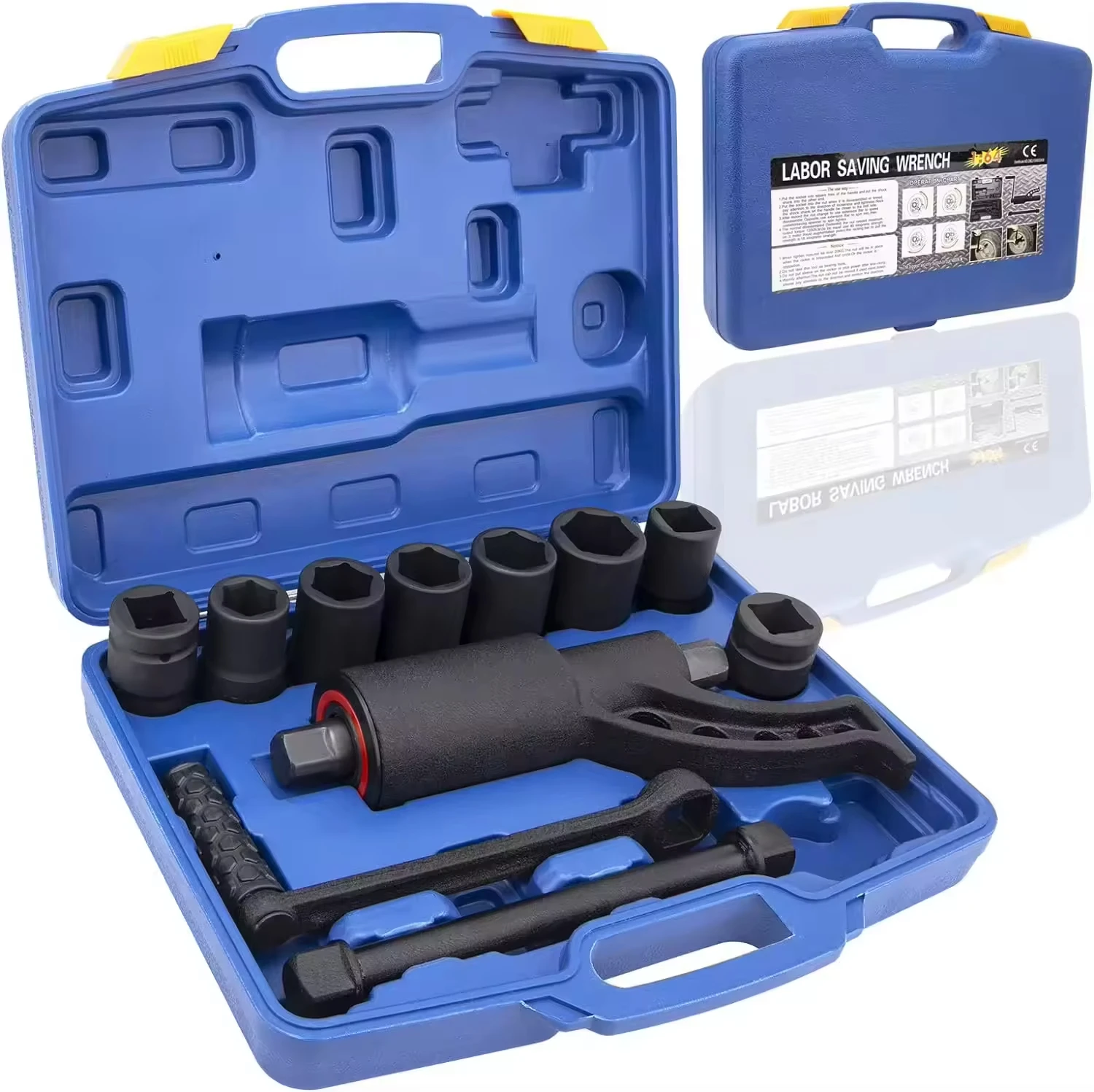 1:64  Labor Saving Hand Tool Heavy Duty Torque Multiplier Wrench for Truck Trailer Lug Nut Wrench 1/8'' Cr-v Socket Set