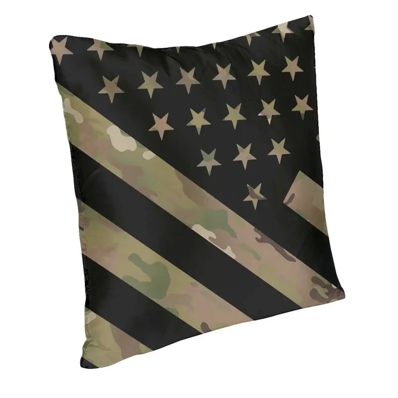 Cool U.S. Flag Camo Square Throw Pillow Case Home Decorative 3D Double Side Print Military Camouflage Cushion Cover Living Room