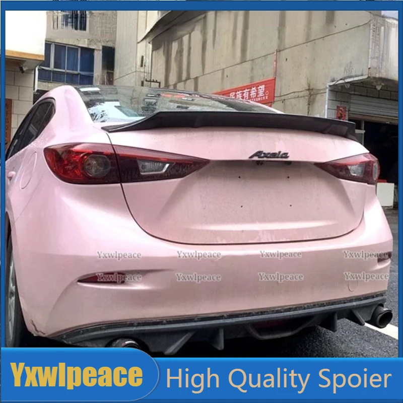 

For Mazda 3 Axela 4 Doors Spoiler 2014 2015 2016 2017 High Quality ABS Material Rear Trunk Lip Spoiler Wing Body Kit Accessories