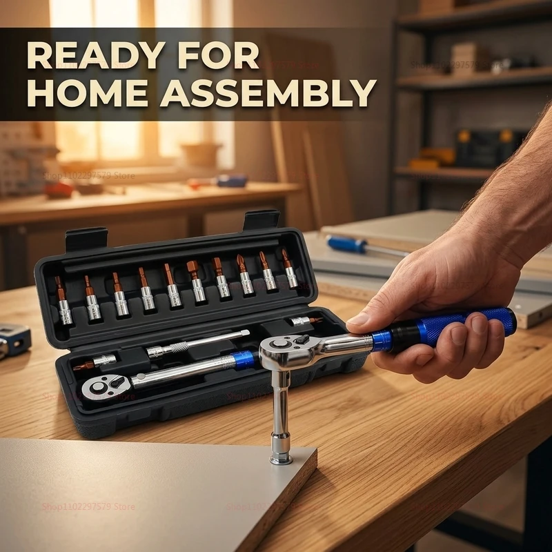 15pcs Bicycle Torque Wrench Set 1/4 Inch Adjustable 2-24Nm Hex Wrench Kit for Bike Maintenance Repair and Assembly Suitable