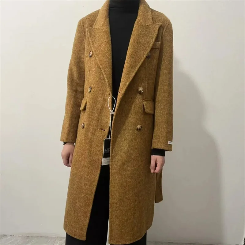Wool Fashion Double-sided Woolen Coat For Women Slim Fit Mid-length New Autumn Winter Double Button Collection Stylish