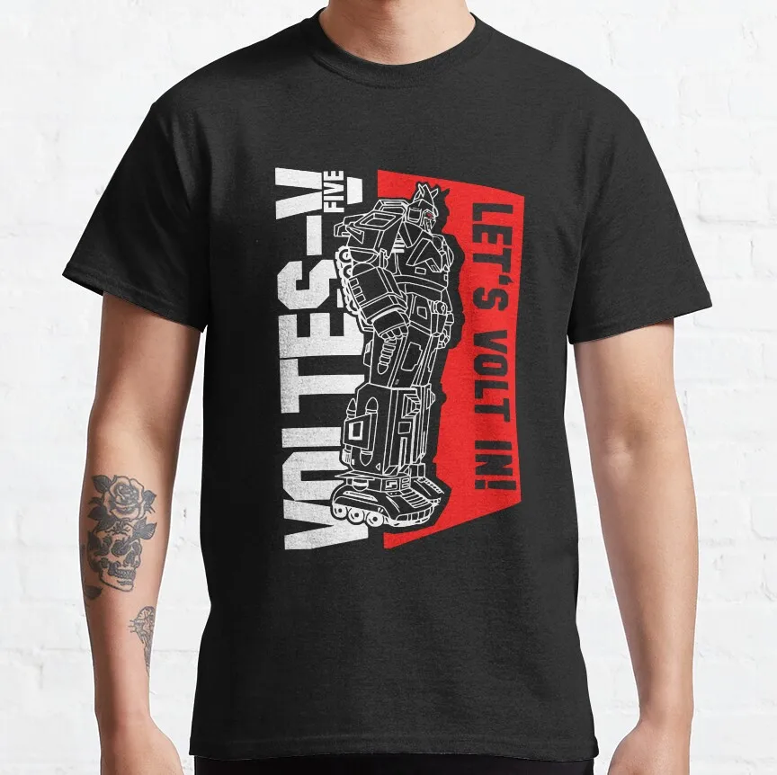 

ANIME JAPAN VOLTES V Retro Anime Gift t shirt Japanese Robot Mecha graphic tee Y2K Clothes 100% Ccotton printed Large size Tops