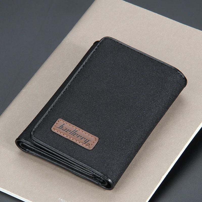 

Canvas Trifold Casual Wallet for Men Folding Leather Money Bag Purse Young Man Card Holder Men's Vertical Wallet Kid Small Walet