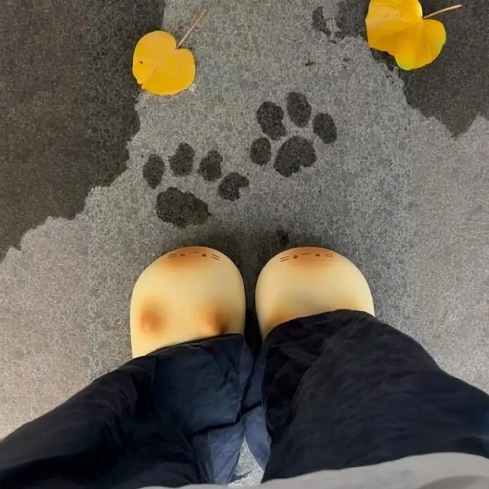 New Waterproof Cat Slippers Bottom Cat Paw Warm Cat Paw Slippers Wool Heightening Closed Toe Slipper Outdoor Indoor view 6