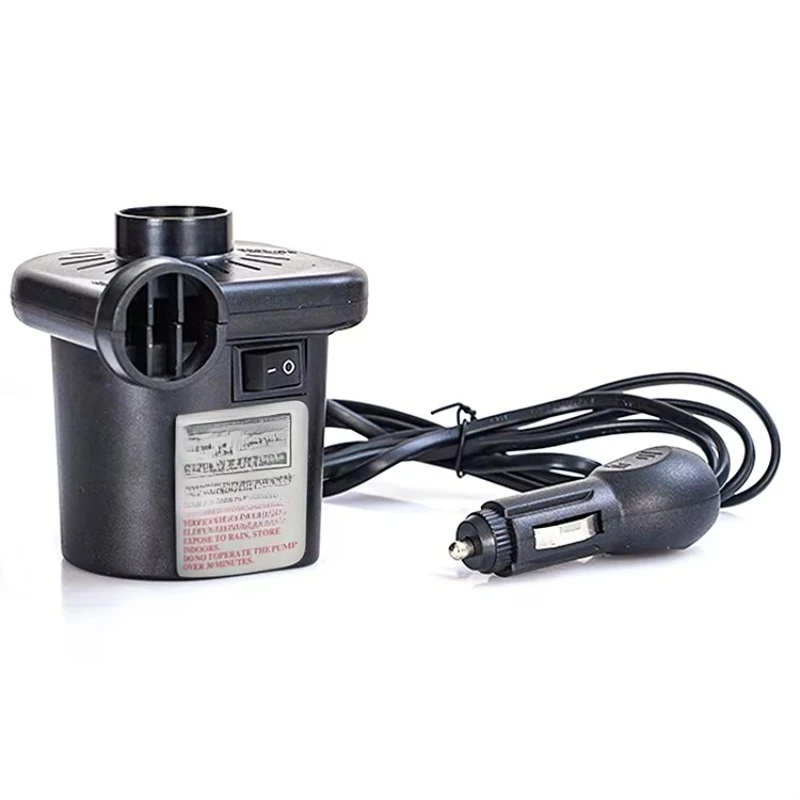 Portable 12V DC electric air pump for inflatable mini inflators with 3 nozzles