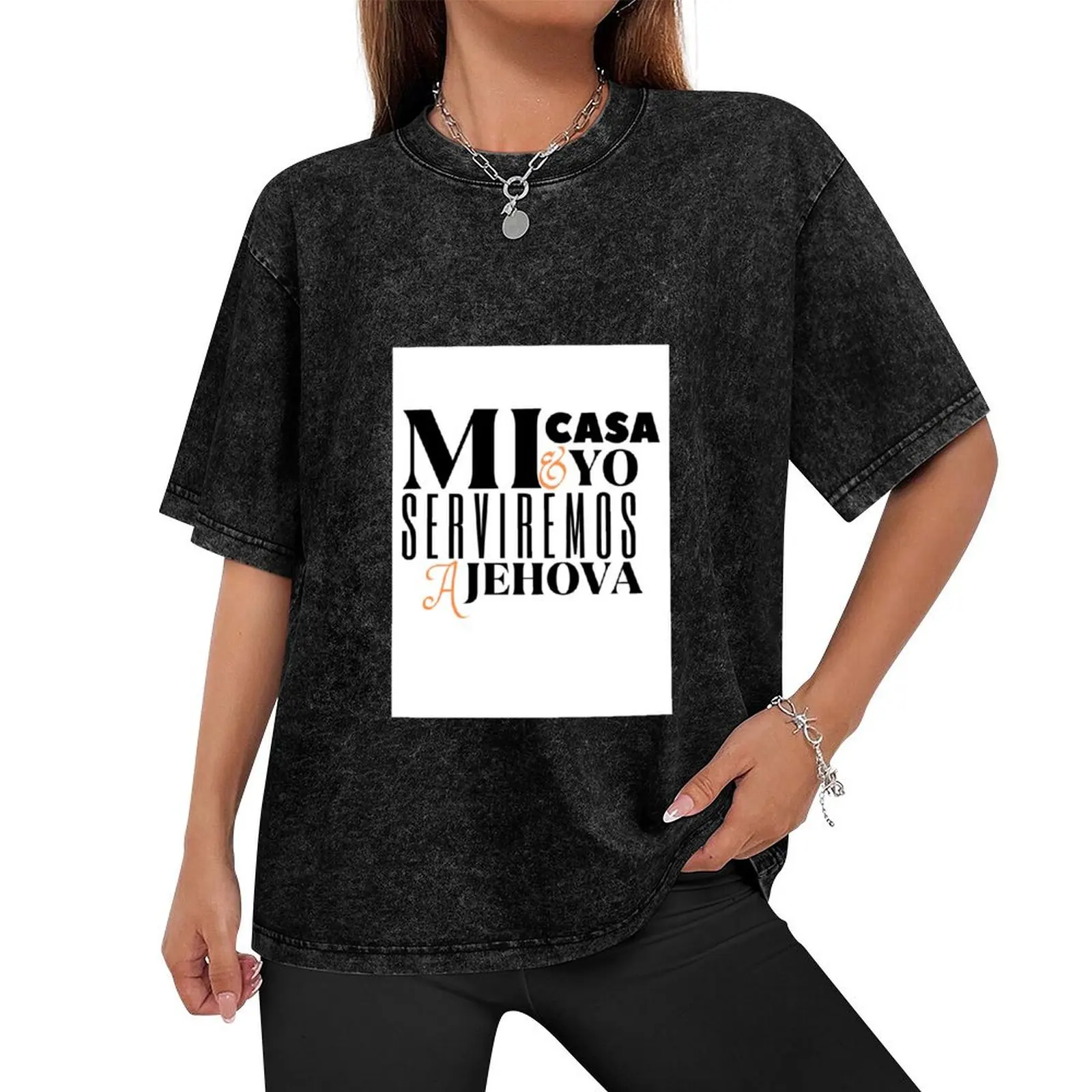 Mi Casa y Yo Serviremos a Jehova T-Shirt basketball graphic tees summer 2025 valentines boutique clothes T-shirts for men cotton