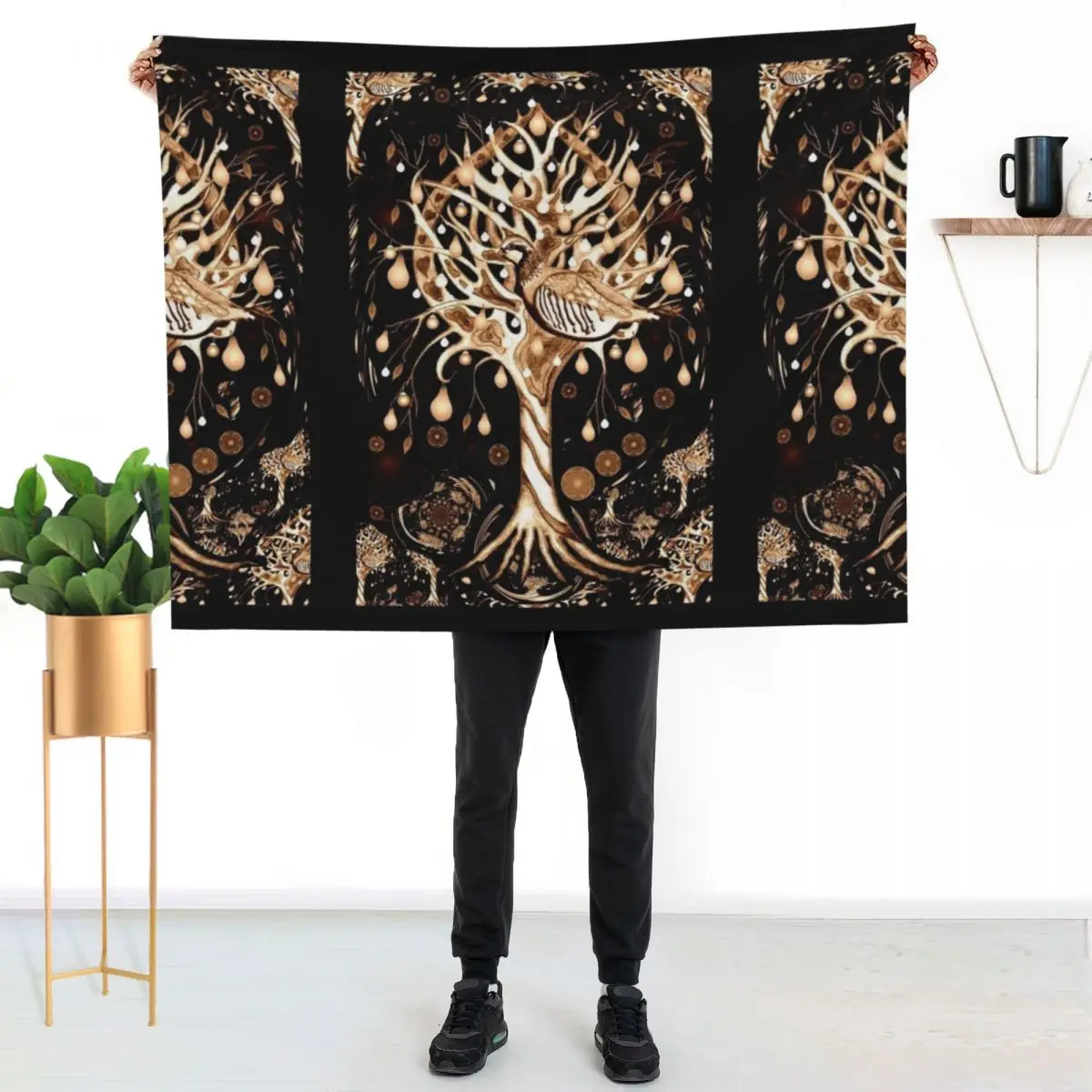 Partridge in a Pear Tree (Medieval) Throw Blanket Sofa Quilt Camping Nap Hairys Fashion Sofas Bed Fashionable Blankets