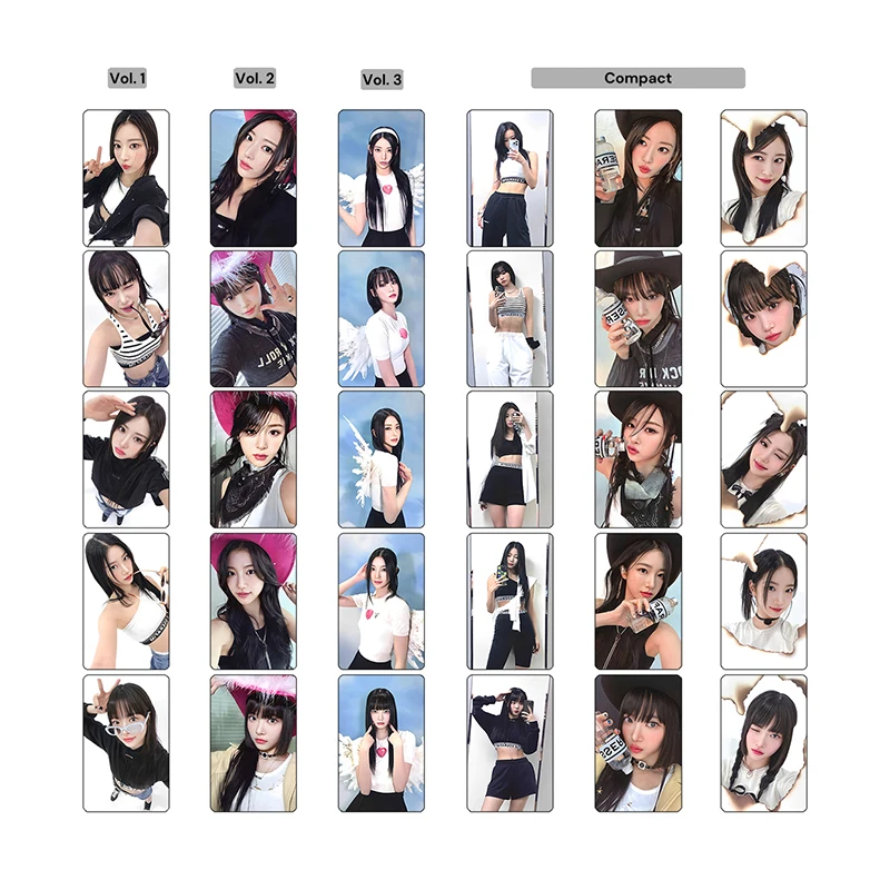 Korean Girl Group\'s New Album Unforgettable Collection of Small Cards SAKURA KIM CHAEWON KAZUHA Peripheral Small Cards