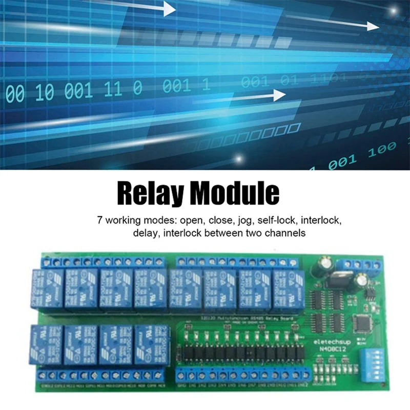 Imagem -05 - Módulo de Relé Modbus Rtu para Plc Ptz Led Motor Machine Control Saída de Entrada Digital Uart Rs485 24v 12ch