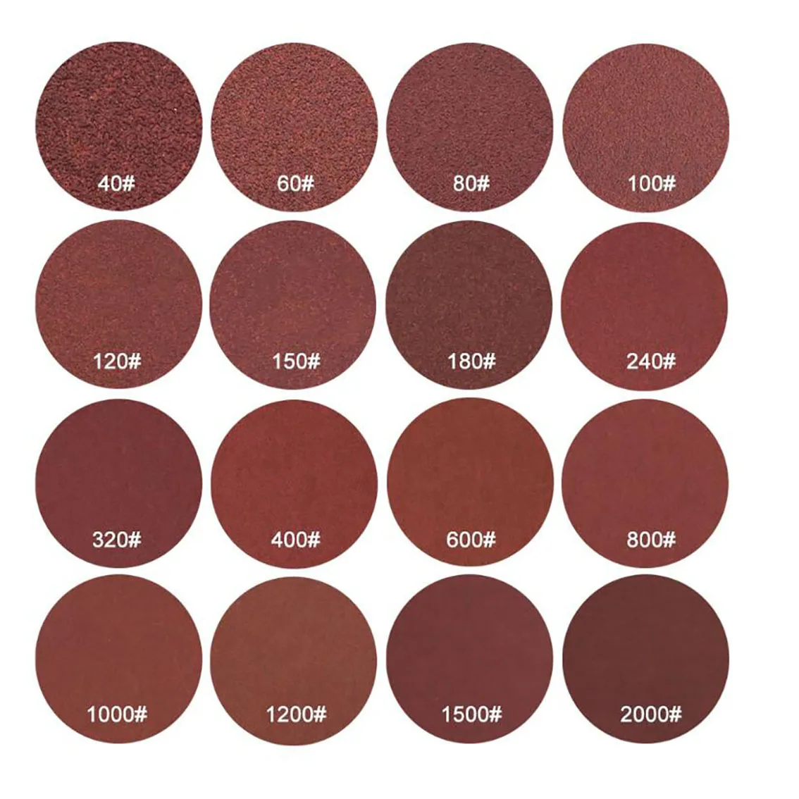 3 Inch 75mm Self Adhesive Grinding Wheel Red Sandpaper for Metal Car Wooden Wheel Repair Grinding Polishing Kit 40-1000 Grit