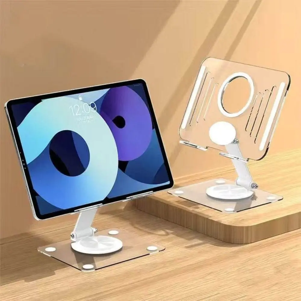 Nouveau support de téléphone en acrylique Transparent 360 rotatif support de téléphone portable anti-dérapant pliable support de tablette Base bureau