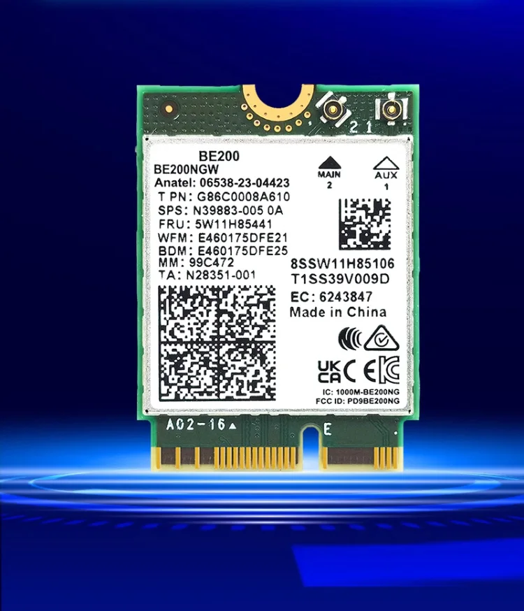 WiFi 7 BE200 Network Card Tri Band 2.4G/5G/6GHz 8774Mbps BE200NGW M.2 Wireless Adapter Bluetooth 5.4 for Win 11