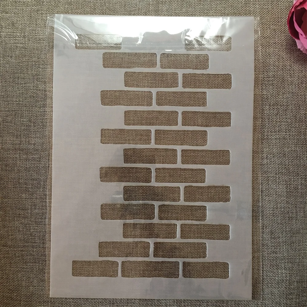 A4 29cm Brick Wall Texture DIY Layering Stencils Painting Scrapbook Coloring Embossing Album Decorative Template