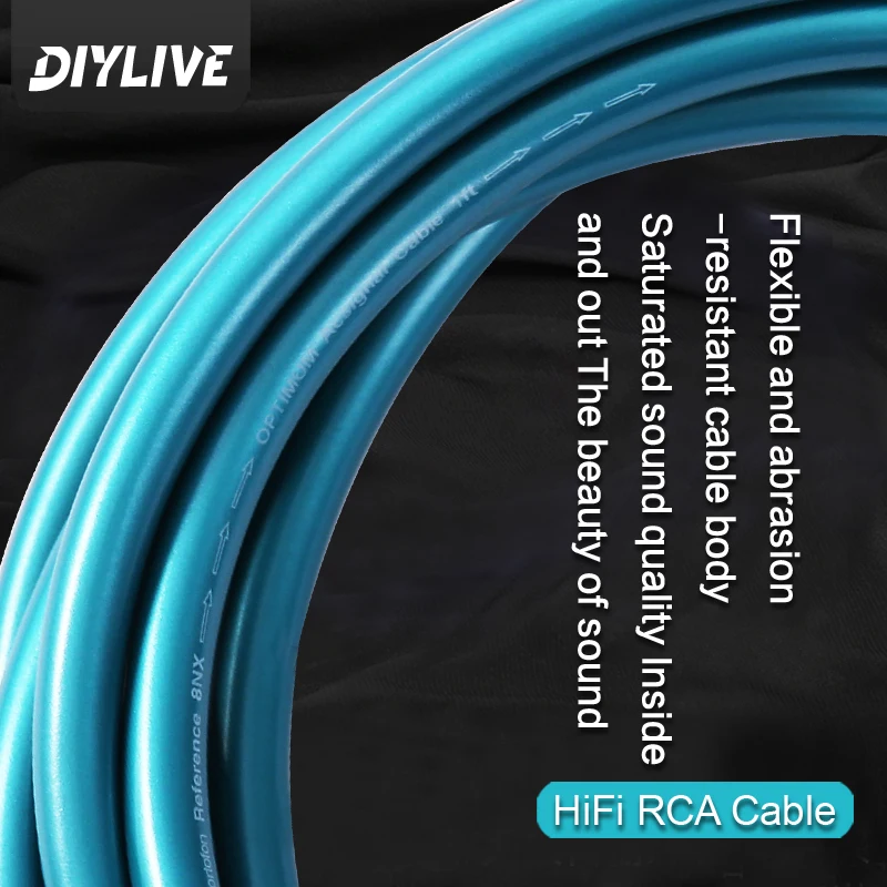 DIYLIVE Para wysokiej jakości kabli RCA 8N OCC ze srebrem do wzmacniacza CD, kabel połączeniowy audio 2RCA do 2RCA (męski-męski) — zdjęcie produktu 5