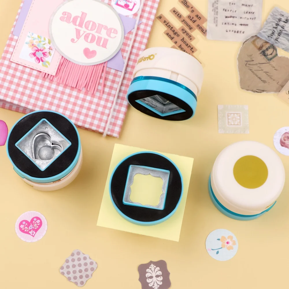 

Circle/sqaure/heart/bracket Hole Punch 1 Inch Everywhere Anywhere Punch for Cards Framing Photo Scrapbooking Journals Cards