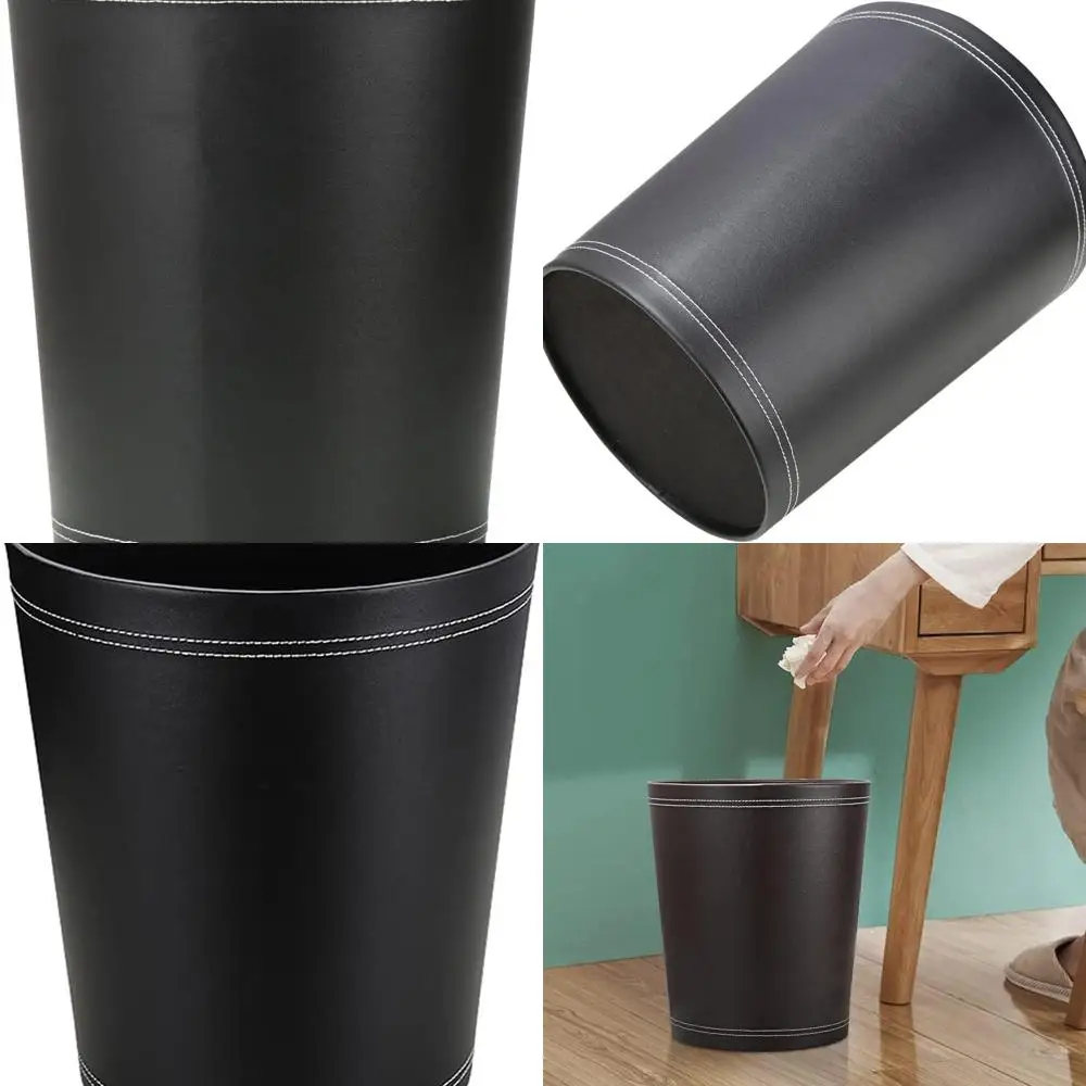 

Elegant Black Round Small Waste Bin for Home, Office, and Luxury Hotel Bathrooms & Kitchens