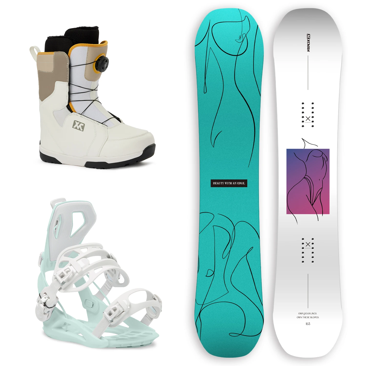 

Full Set Snowboard With Bindings And Boots