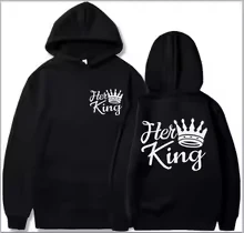 Sweat à capuche King and Queen Printing Feeling Super Fire Coat pour les couples, vêtements d'automne et d'hiver, sweat-shirt, m