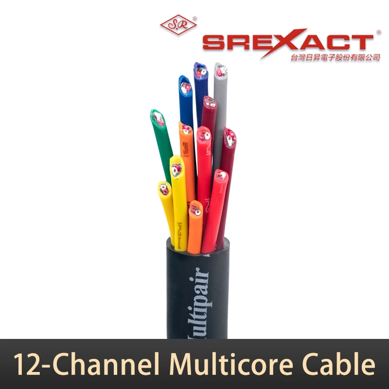 SREXACT Rainbow Series 12-Channel Microphone Cable, Multi-Channel Audio Cable XLR Cable for Performance/Engineering Installation