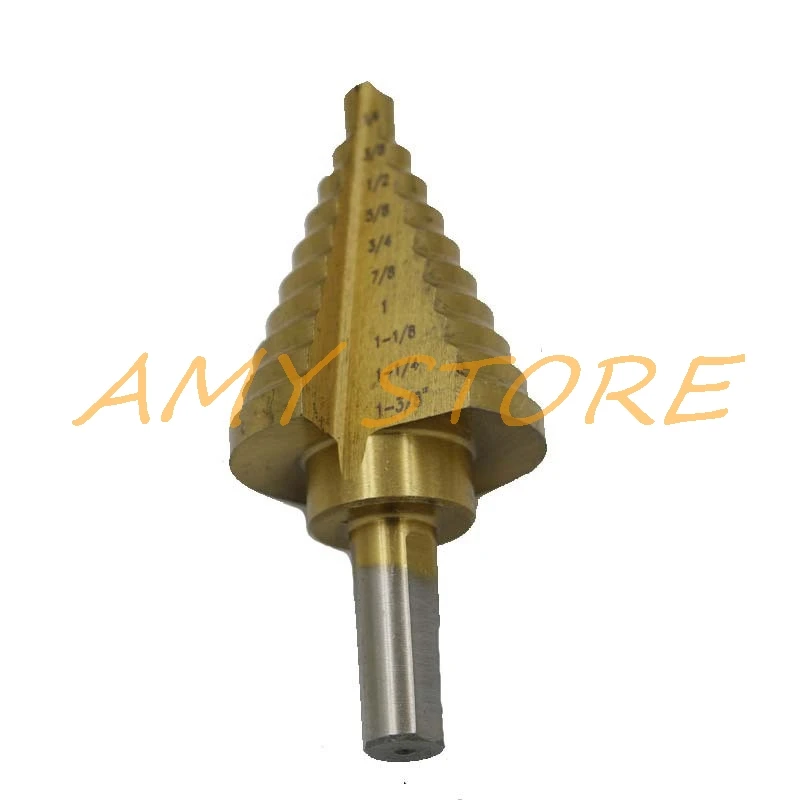 

1/4"-1-3/8" TITANIUM STEEL METAL UNI VARIABLE STEPPED DOWN DRILL BIT UNIBIT TOOL