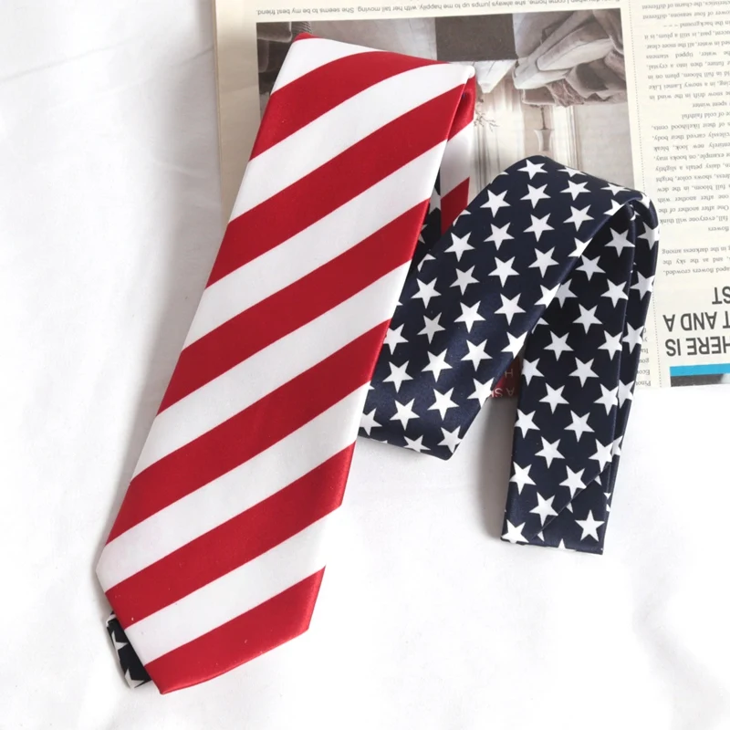 Stern gestreifte amerikanische/USA-Krawatte mit Flagge, Herren-Aufdruck, für Herren, Hochzeit, Performance, Krawatte für Business, Party, Krawatten, Hemden, Accessoires – Detail 3