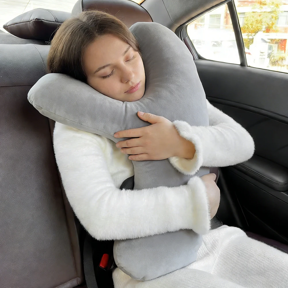 Auto-Schlafkopfstütze Rücksitzschutz Kopfstütze für Erwachsene Auto-Sicherheitsgurt Y-förmiges Kissen Auto-Sitzkissen