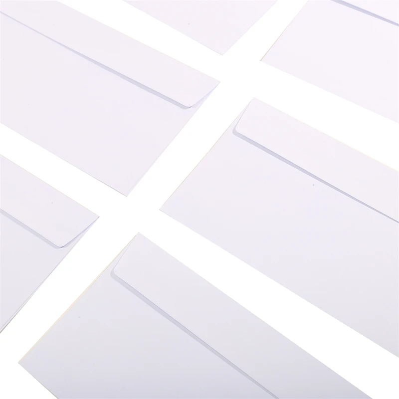 ظرف أبيض بدون نافذة 10 # مغلف الأعمال الآمن يمكن أن يحمل فاتورة الورق مقاس A4 مغلف الختم الذاتي 10-100 قطعة #5