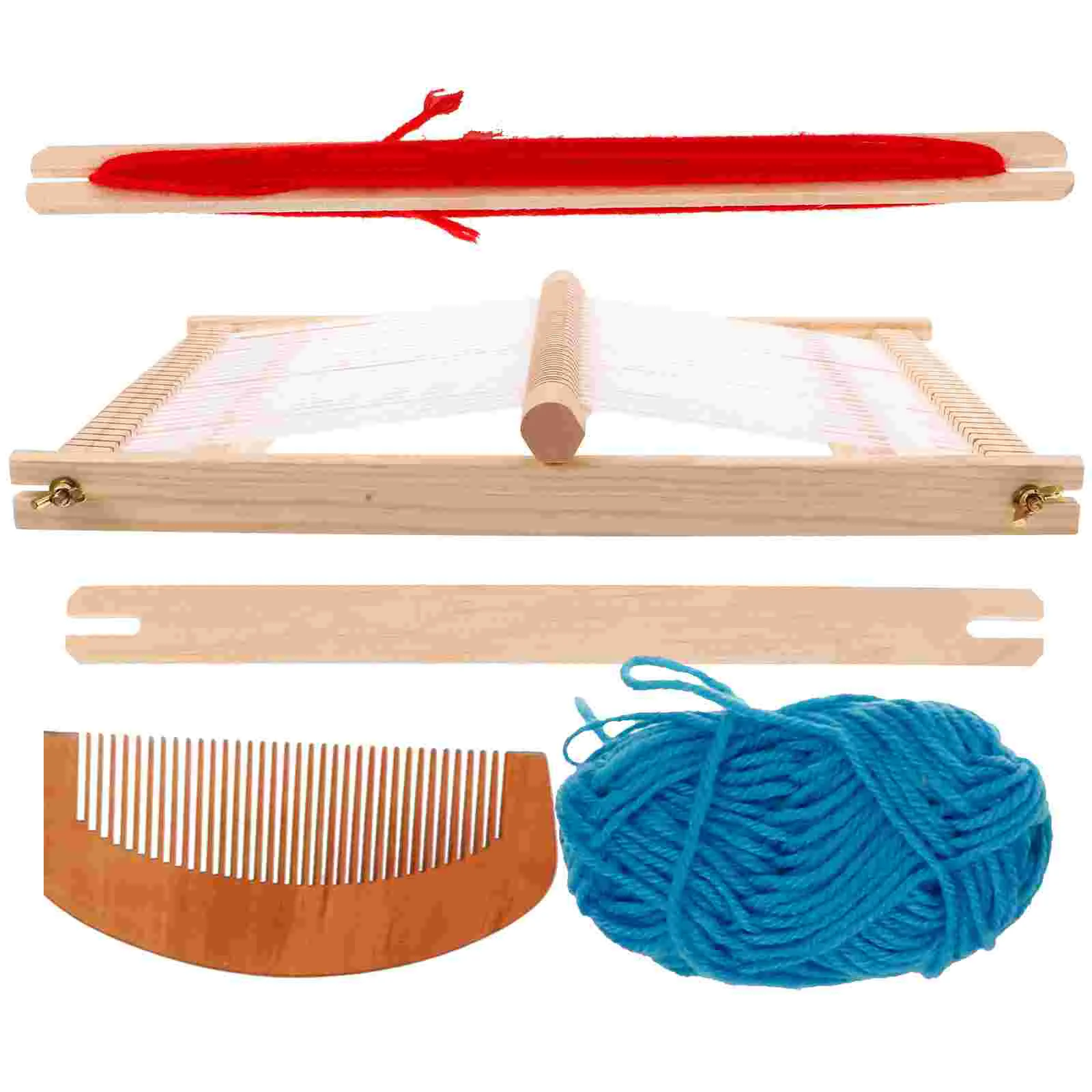 Large Size DIY Hand-Knitting Wooden Loom Toys Children Weaving Machine Intellectual Development Loom Toys(Random Color of Wool)