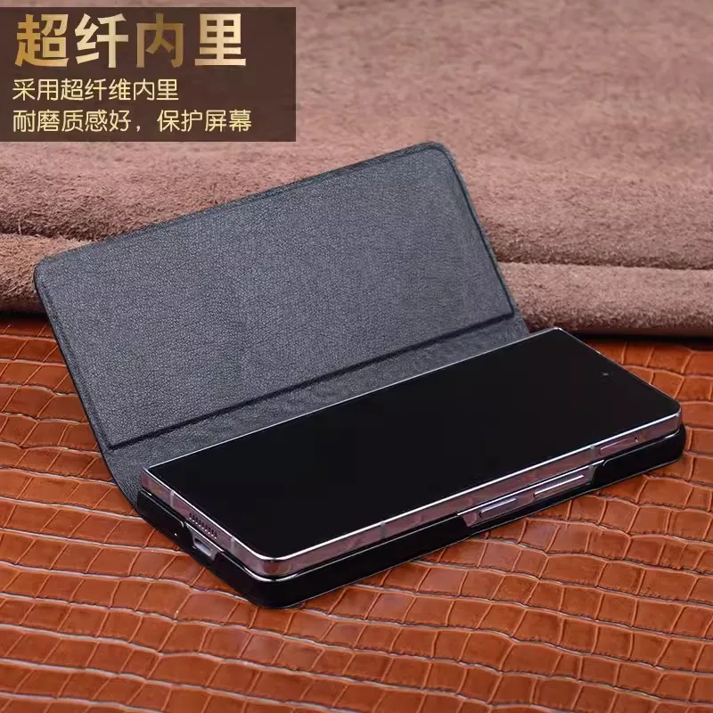 Original Genuine Leather Carcasa for Huawei Mate X3 Case Business Flip Phone Funda for Huawei Mate X3 Coque Magnetic Cases Cover