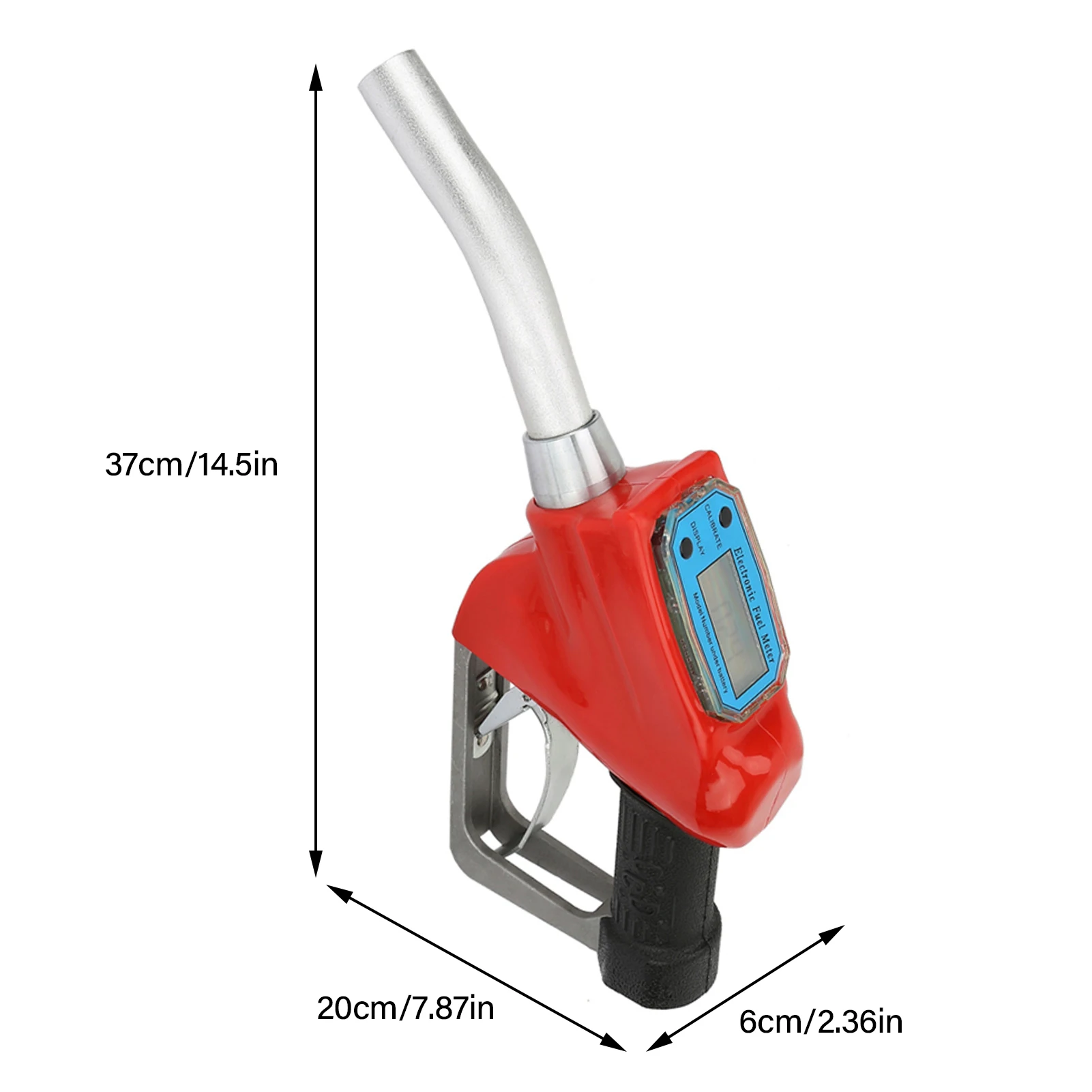 

AC‑15A Fueling Nozzle, Electronic Metering Fuel Dispensing Meter Nozzle Oil Delivery Gun(with Battery)