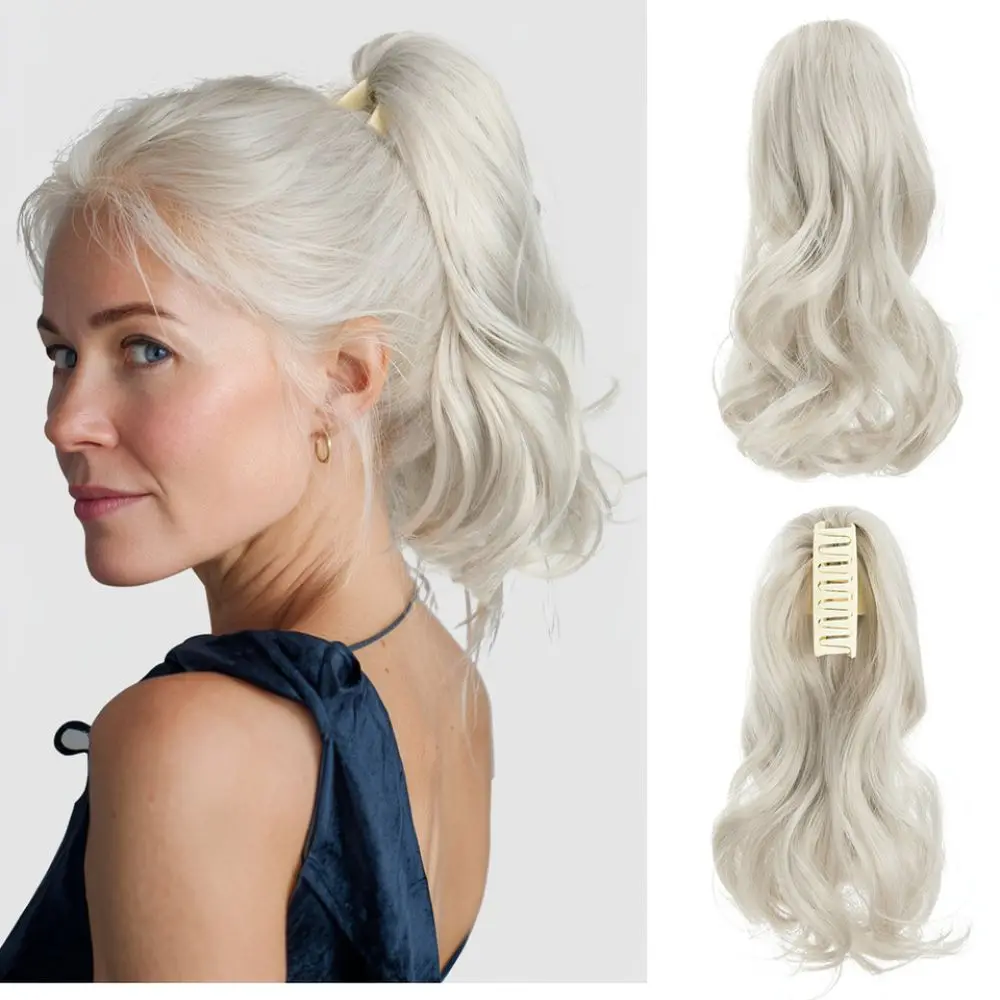 Curly Claw Ponytail Extension Synthetic Hairpiece Wavy Fake Hair Heat Resistant Wig For Fashion Women Daily Use