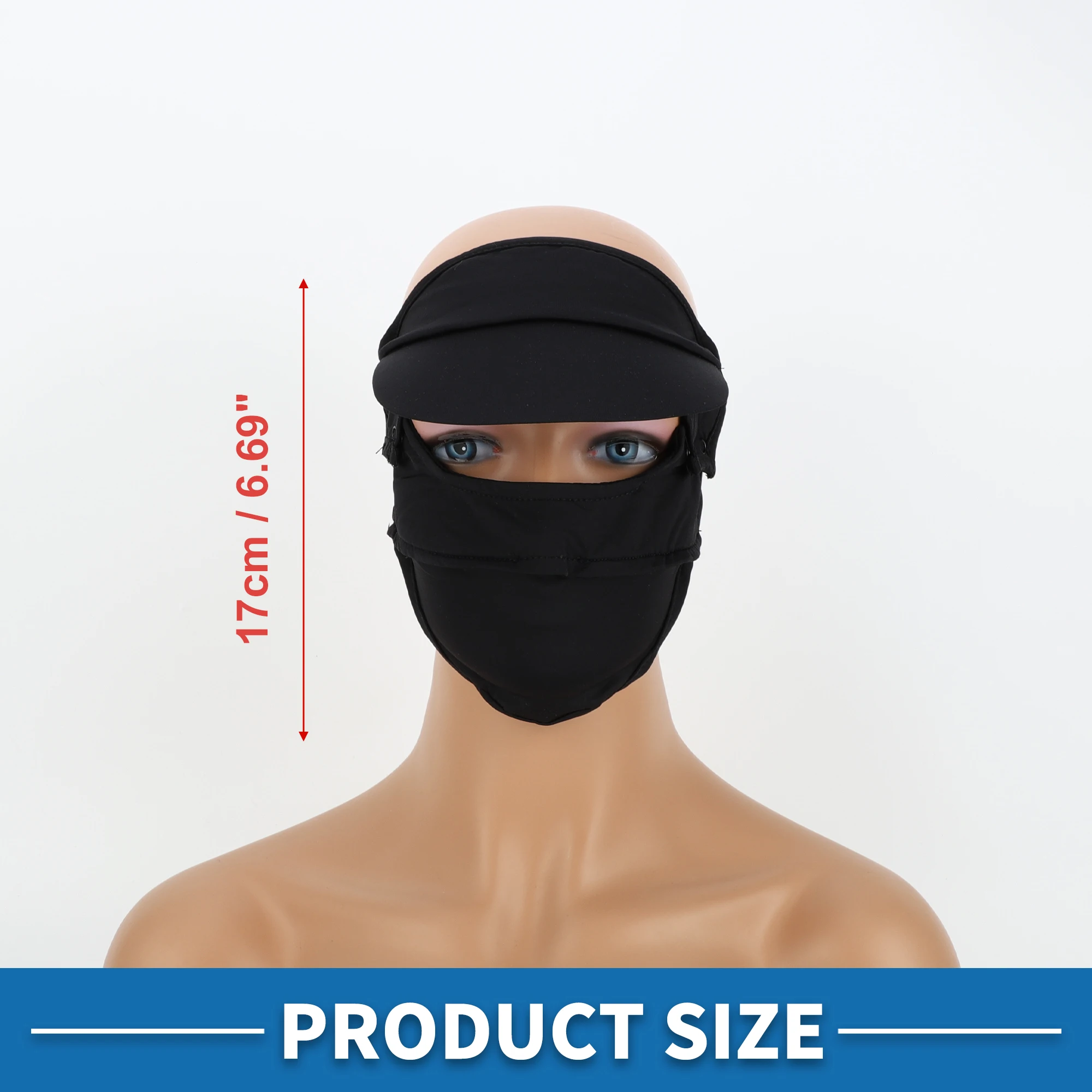 Motoforti-Masque Facial Complet Coupe-Vent en Tissu artificiel astique, Protection Anti UV, pour Course, Motocross, Été, 17cm