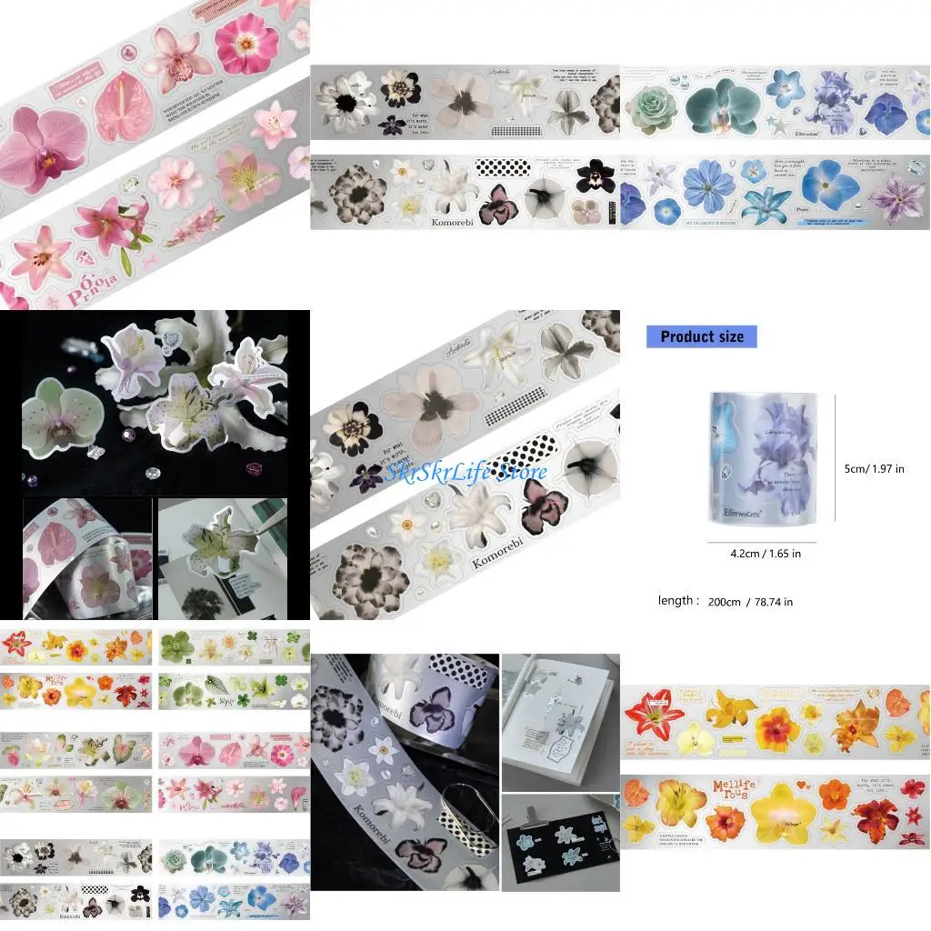 

E65E Reusable PET Art Tape Easy to Tear Without Residues, Decorative PET Craft Tape For Journals and Planners Decorations