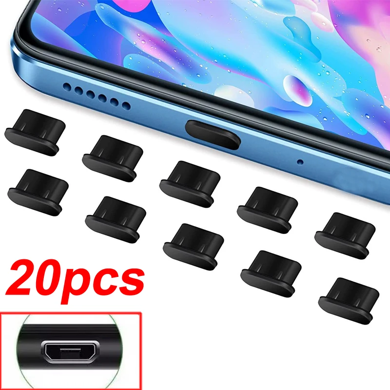 20pcs Micro USB Staubs topfen Silikon Universal Android Ladeans chluss Staubs tock schutz für Xiaomi Samsung Android staub dichte Kappe