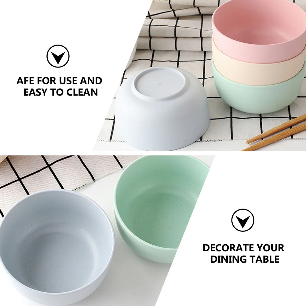 

8 шт., миски для риса из бамбукового волокна, простой, безопасный для жизни, материал, легко чистится, практичный декор для обеденного стола, миски из бамбукового волокна