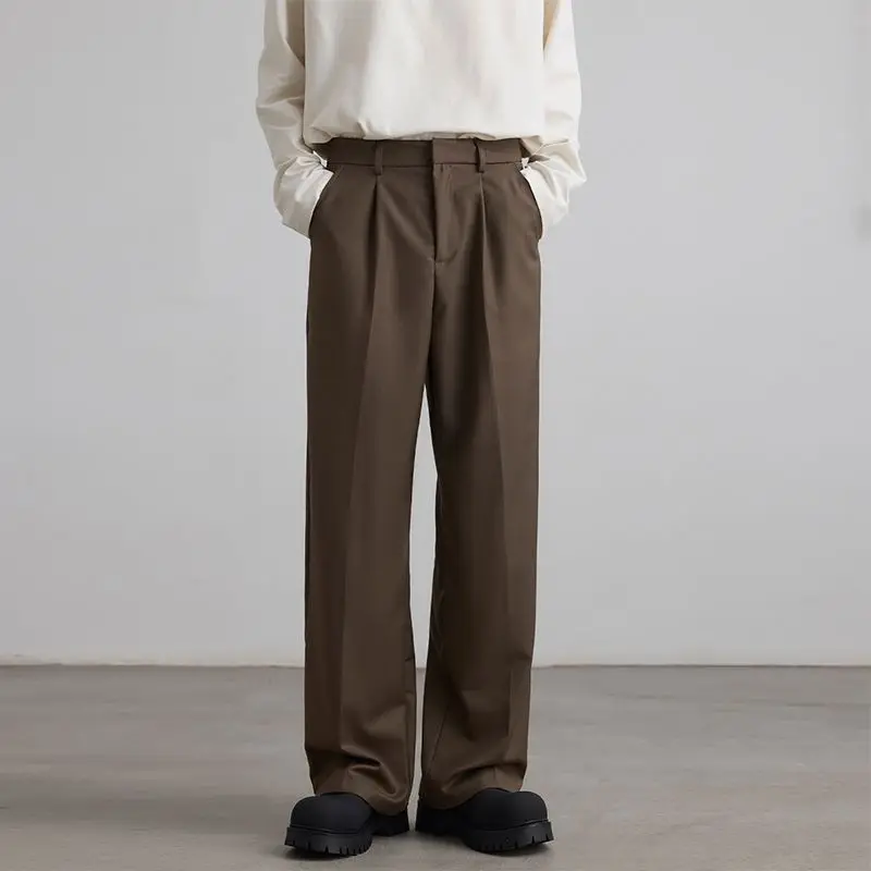 Großhandel Formelle Hosen für Männer Casual Einfarbig Jungen Kleid Hosen Sommer Breite Bein Hosen für Männer Arbeitskleidung Mann Männer Hosen