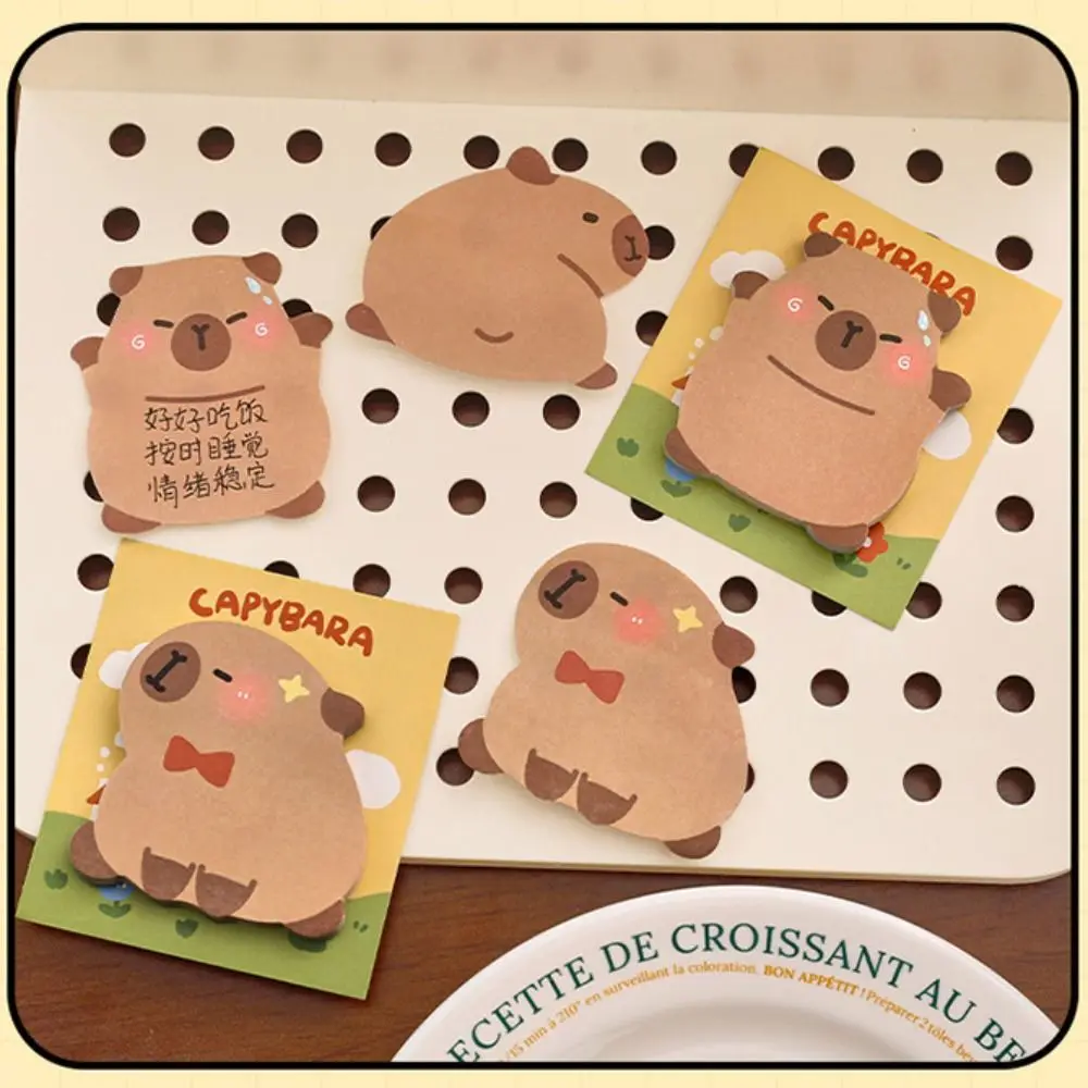 Cute Cartoon Capybara Sticky Notes 30 Sheets Self-adhesive Memo Pad To Do List Planner Sticker Stationery Gift School Supplies