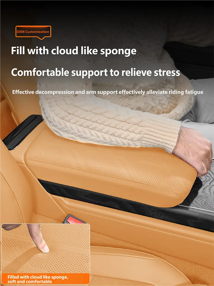 For ZEEKR 9X 2025 2026 Car Center Console Armrest Box Protective Cover Leather Height Pad Interior Protection Accessories 3