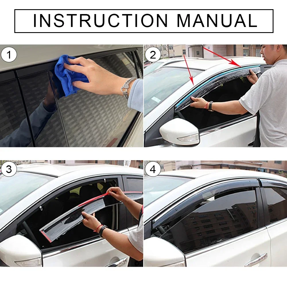 Chrome Strips Rain Guards for HONDA ODYSSEY 4th Generation RB 2008-2013 Window Visor Wind Deflectors Door Visor Vent Shades - Image 5