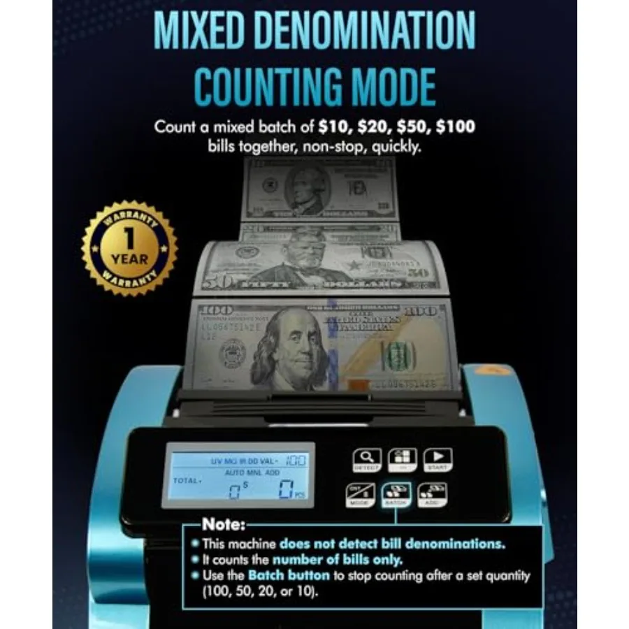 آلة عداد الفواتير عالية السرعة مع كشف الأشعة فوق البنفسجية MG IR DD وشاشة LCD قادرة على معالجة 1000 فولت في الدقيقة عروض الإعلان #5